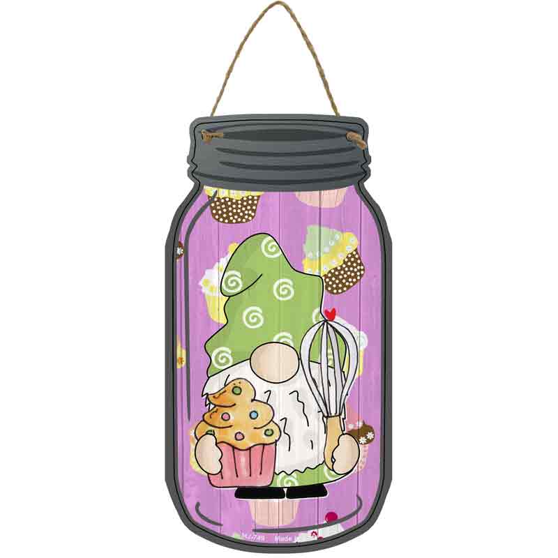 Gnome With Cupcake and Whisk Wholesale Novelty Metal Mason Jar SIGN