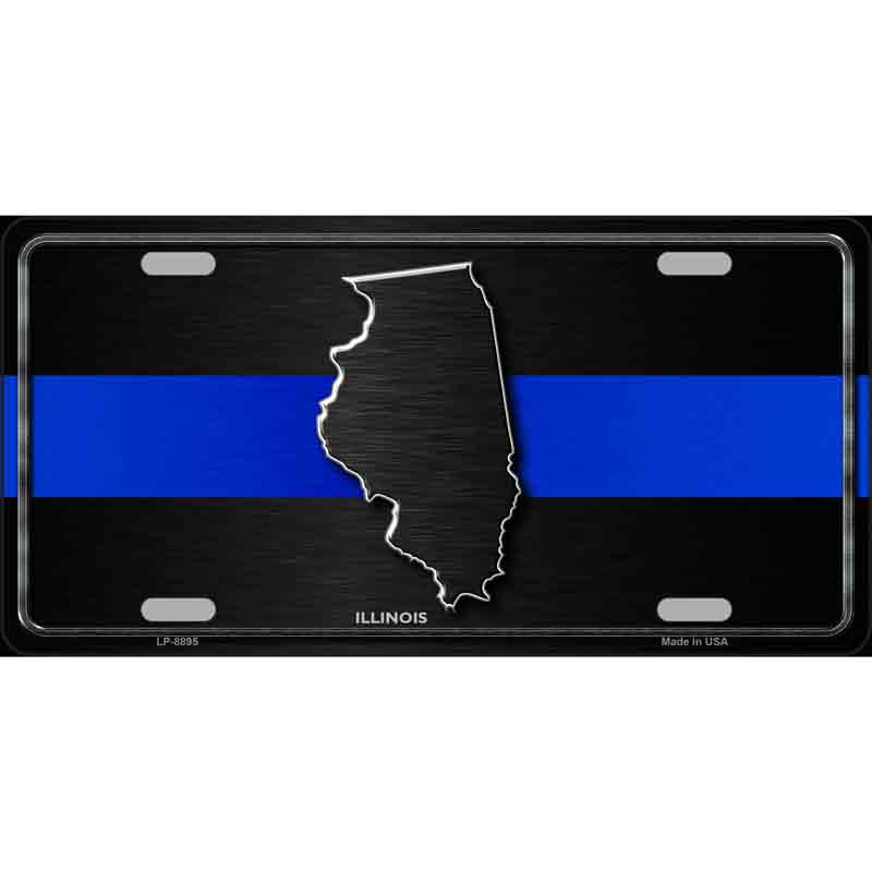 Illinois Thin Blue Line Wholesale Metal Novelty LICENSE PLATE