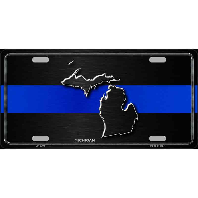 Michigan Thin Blue Line Wholesale Metal Novelty LICENSE PLATE