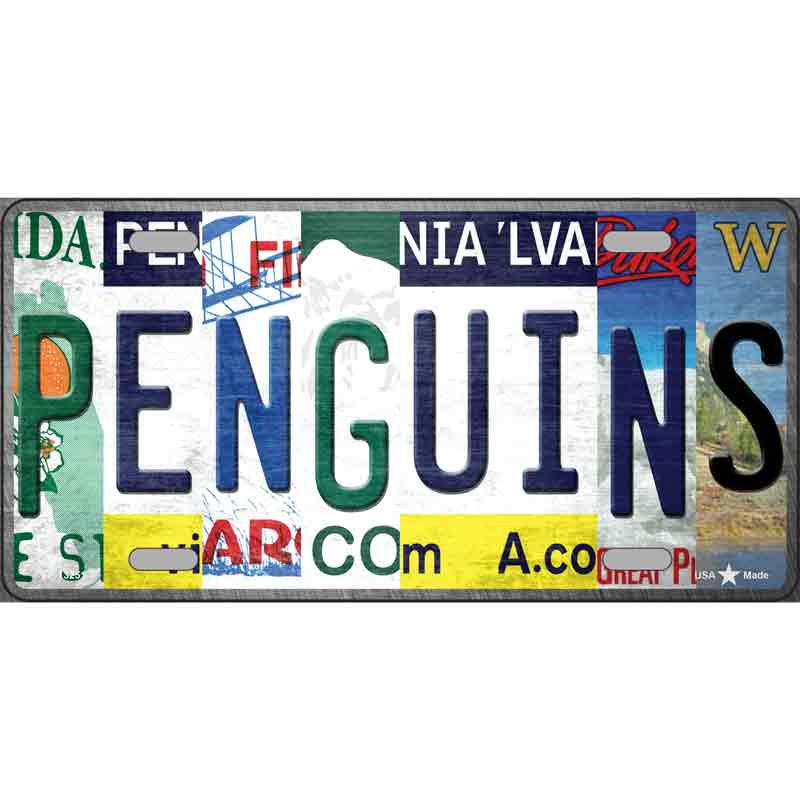 Penguins Strip Art Wholesale Novelty Metal License Plate Tag