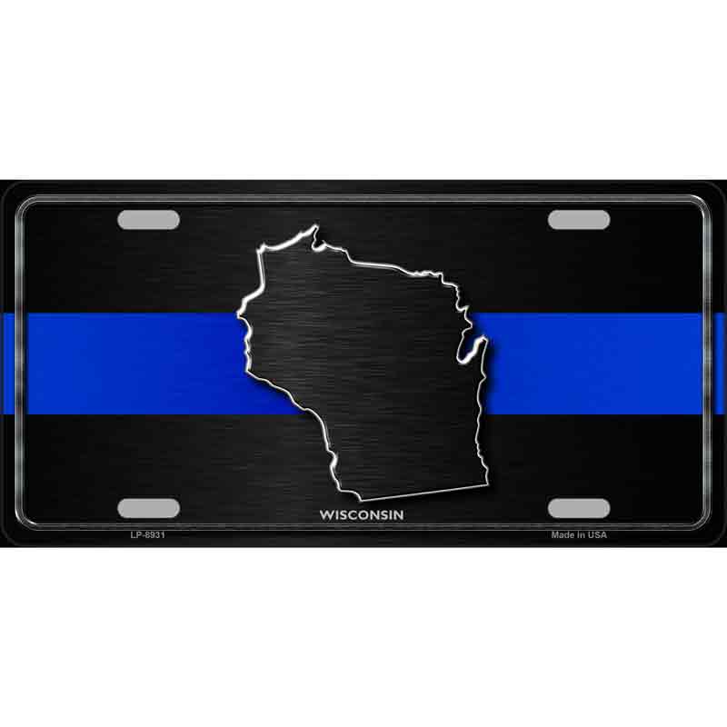 Wisconsin Thin Blue Line Wholesale Metal Novelty LICENSE PLATE