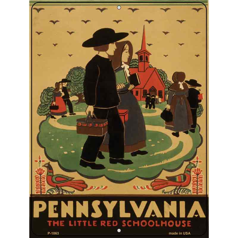 PA Little Red Schoolhouse Vintage POSTER Wholesale Parking Sign