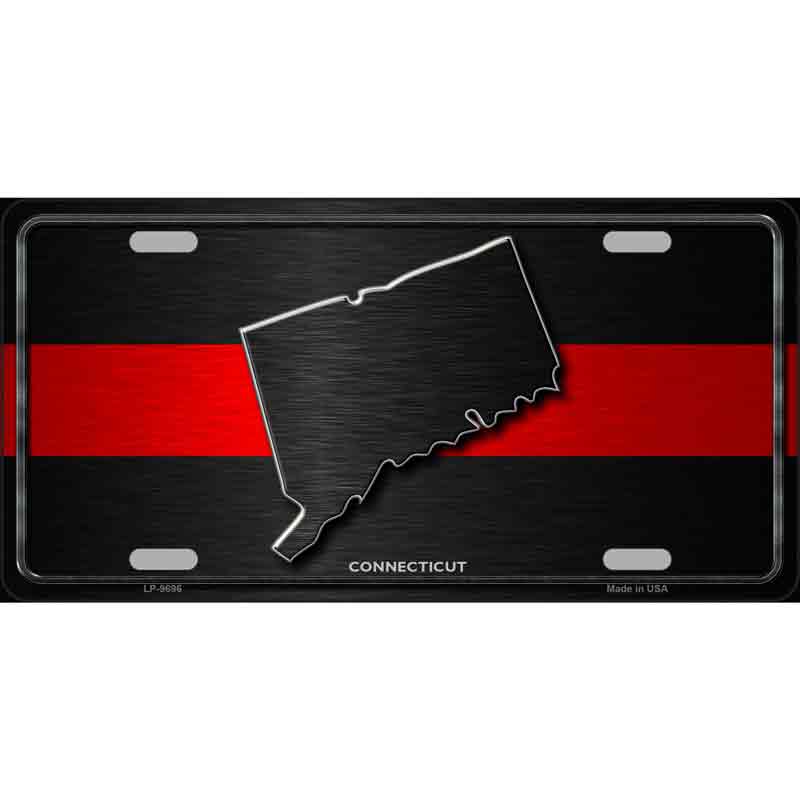 Connecticut Thin Red Line Wholesale Metal Novelty LICENSE PLATE