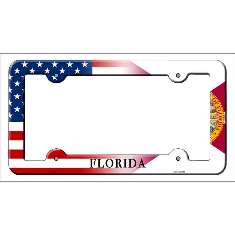 Florida|American Flag Wholesale Novelty Metal License Plate FRAME