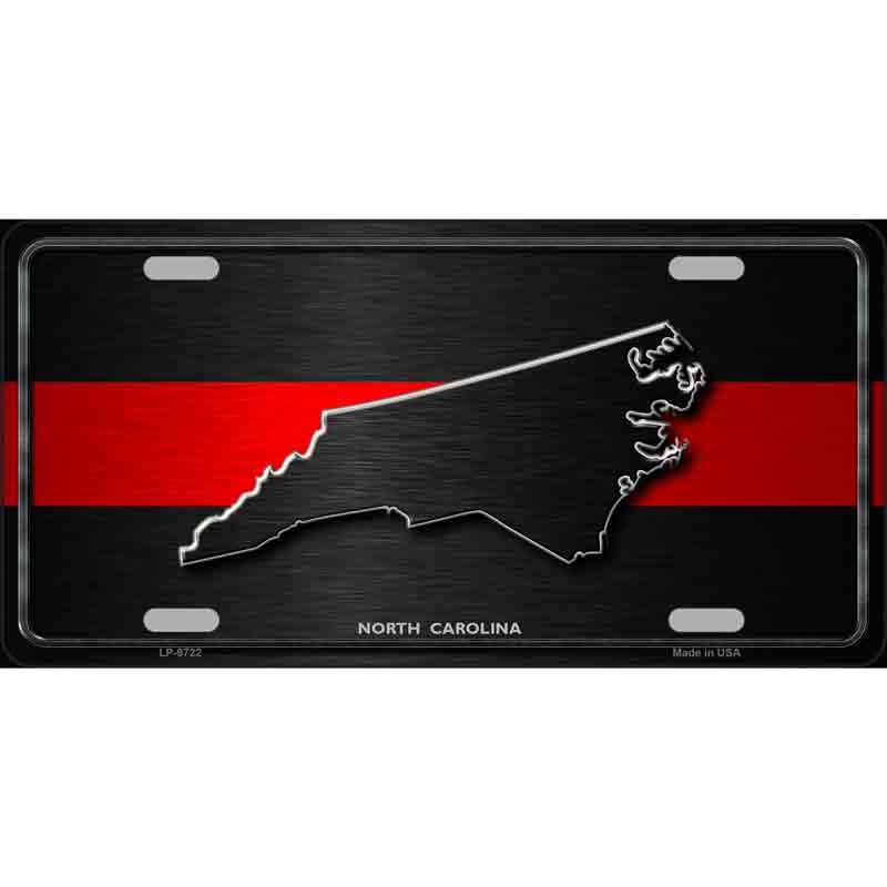 North Carolina Thin Red Line Wholesale Metal Novelty LICENSE PLATE