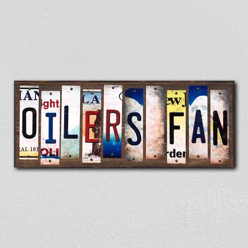Oilers Fan Wholesale Novelty License Plate Strips Wood Sign