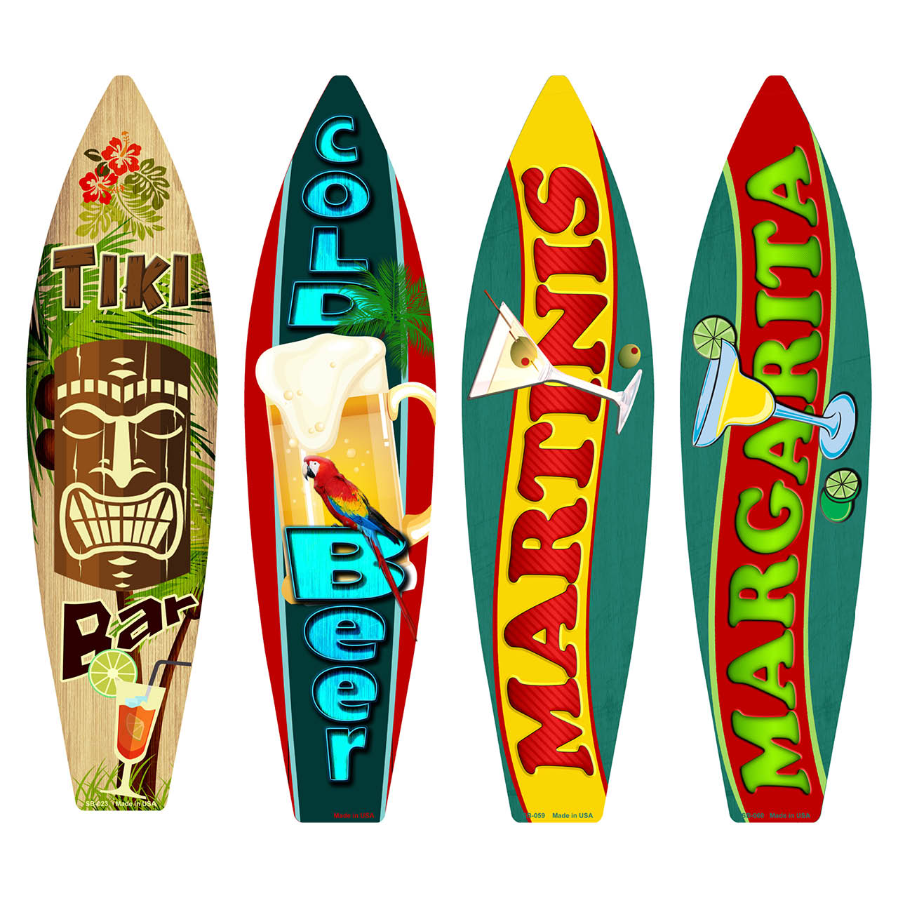 Drinking Surfboard Set Wholesale Novelty Metal Set of 4 SB-Pack-02