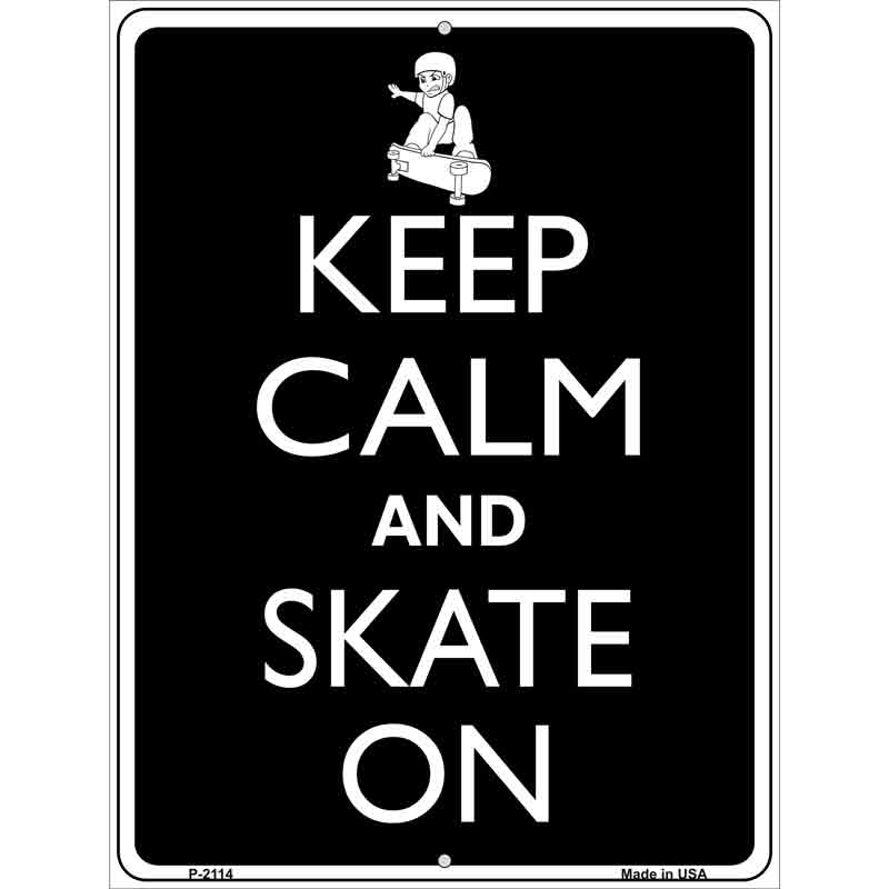 Keep Calm And Skate On Wholesale Metal Novelty Parking SIGN