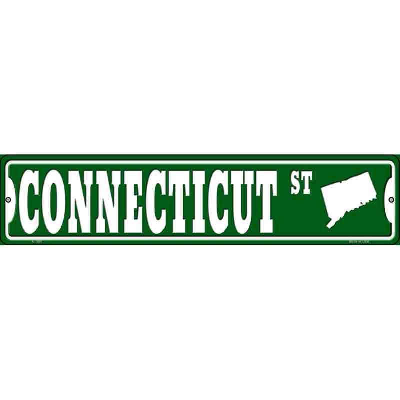 Connecticut St Silhouette Wholesale Novelty Small Metal Street SIGN