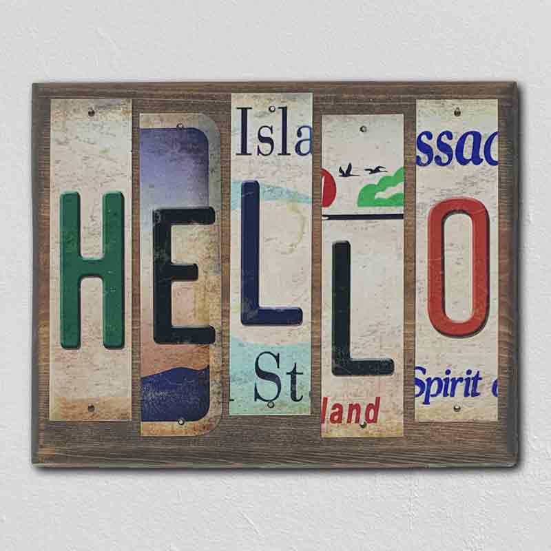 Hello Wholesale Novelty License Plate Strips Wood Sign
