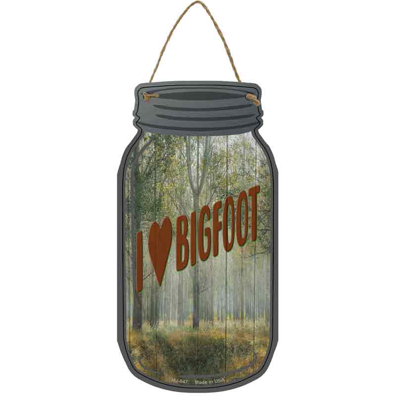 I Heart Bigfoot Wholesale Novelty Metal Mason Jar SIGN