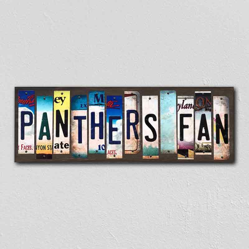 Panthers Fan Wholesale Novelty License Plate Strips Wood Sign WS-444
