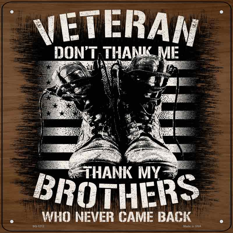 Thank My Brothers Wholesale Novelty Metal Square SIGN