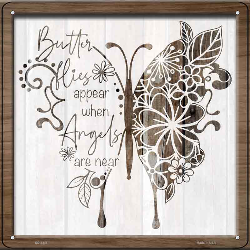Butterflies Angels Near Wholesale Novelty Metal Square SIGN