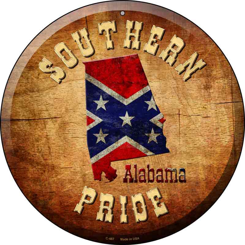 Southern Pride Alabama Wholesale Novelty Metal Circular Sign