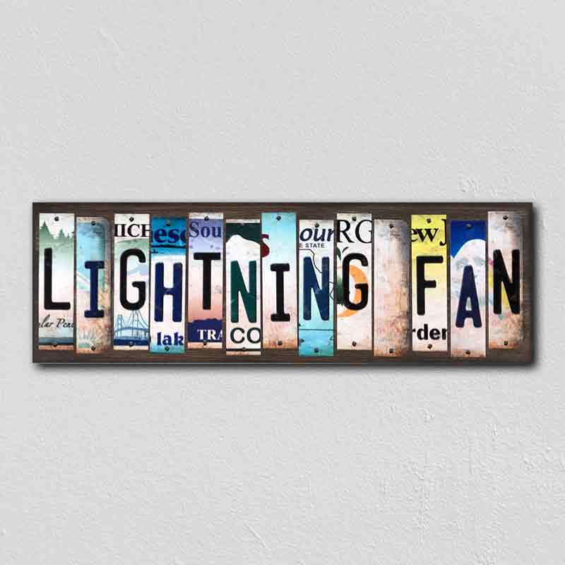 Lightning Fan Wholesale Novelty License Plate Strips Wood Sign