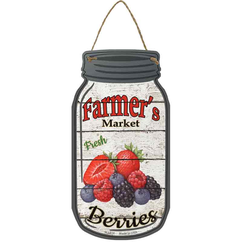 Berries Farmers Market Wholesale Novelty Metal Mason Jar SIGN