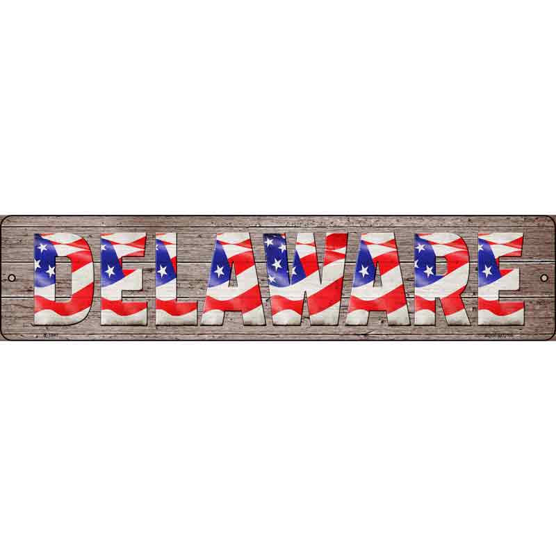 Delaware USA FLAG Lettering Wholesale Novelty Small Metal Street Sign