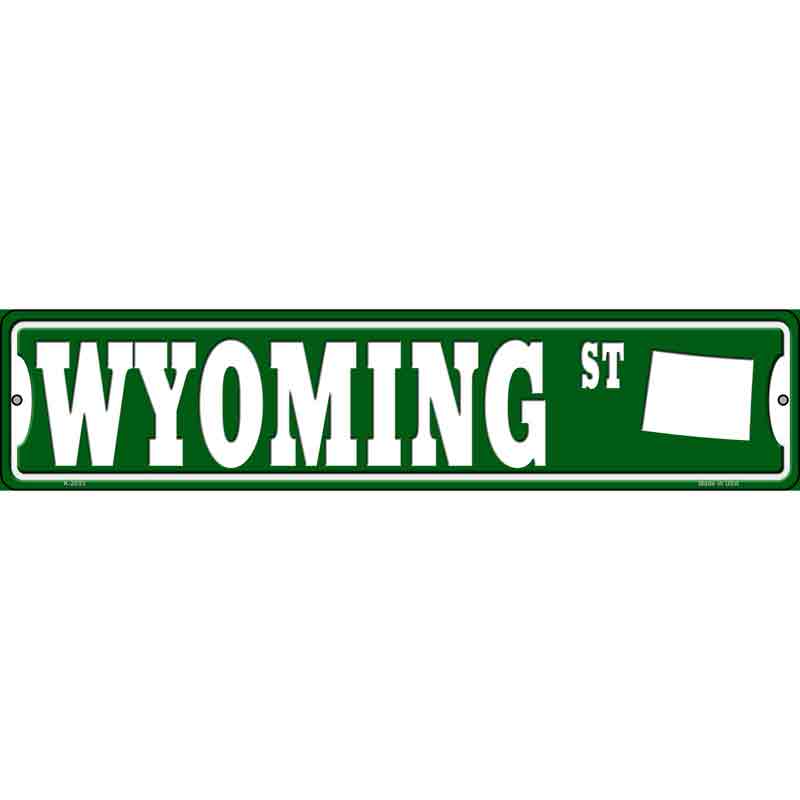 Wyoming St Silhouette Wholesale Novelty Small Metal Street SIGN