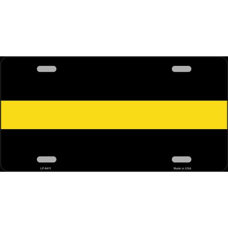 Thin Yellow Line Novelty Wholesale Metal LICENSE PLATE