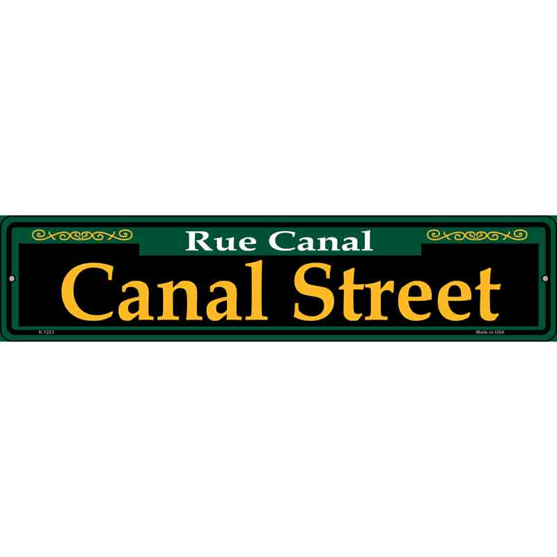 Canal Street Green Wholesale Novelty Small Metal Street Sign