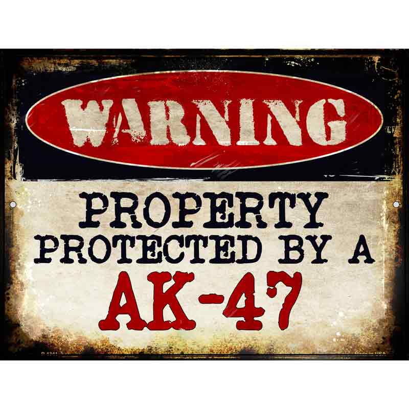 An AK-47 Wholesale Metal Novelty Parking SIGN
