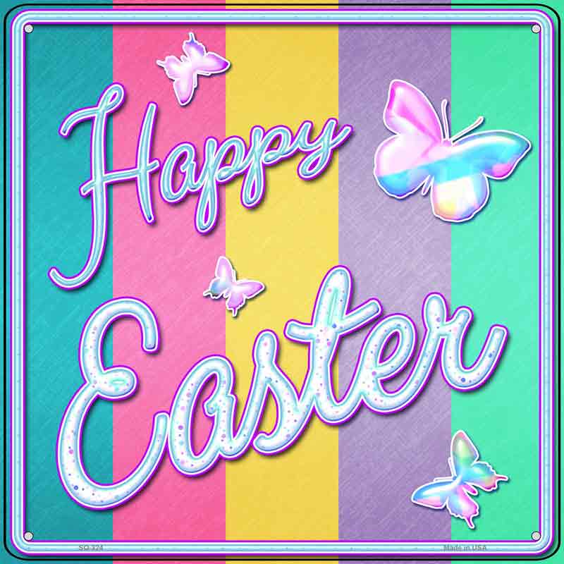 Happy Easter with Butterflies Wholesale Novelty Square SIGN