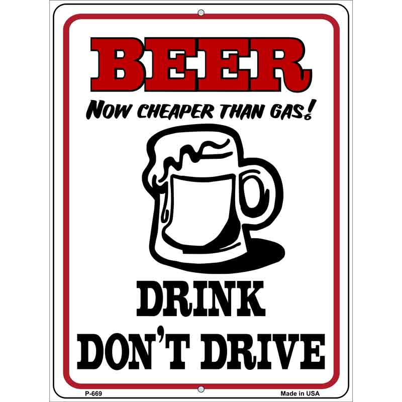 Beer Cheaper Than Gas Wholesale Metal Novelty Parking SIGN