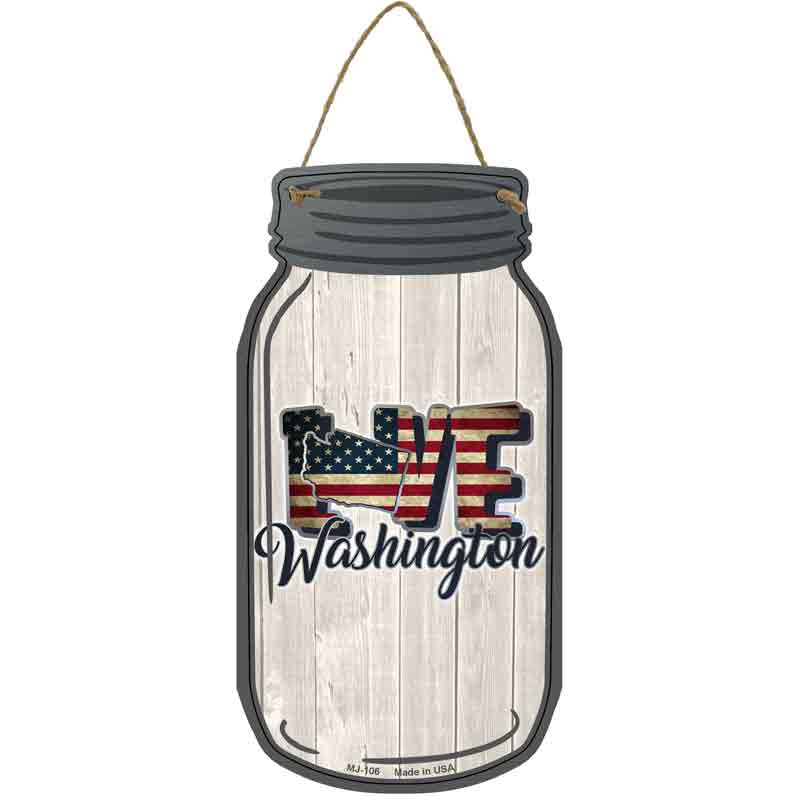 Love Washington Silhouette Wholesale Novelty Metal Mason Jar SIGN