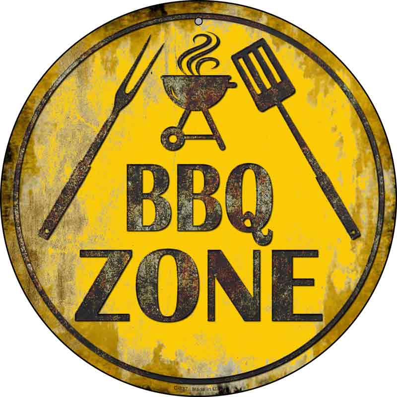 BBQ Zone Wholesale Novelty Metal Circular SIGN