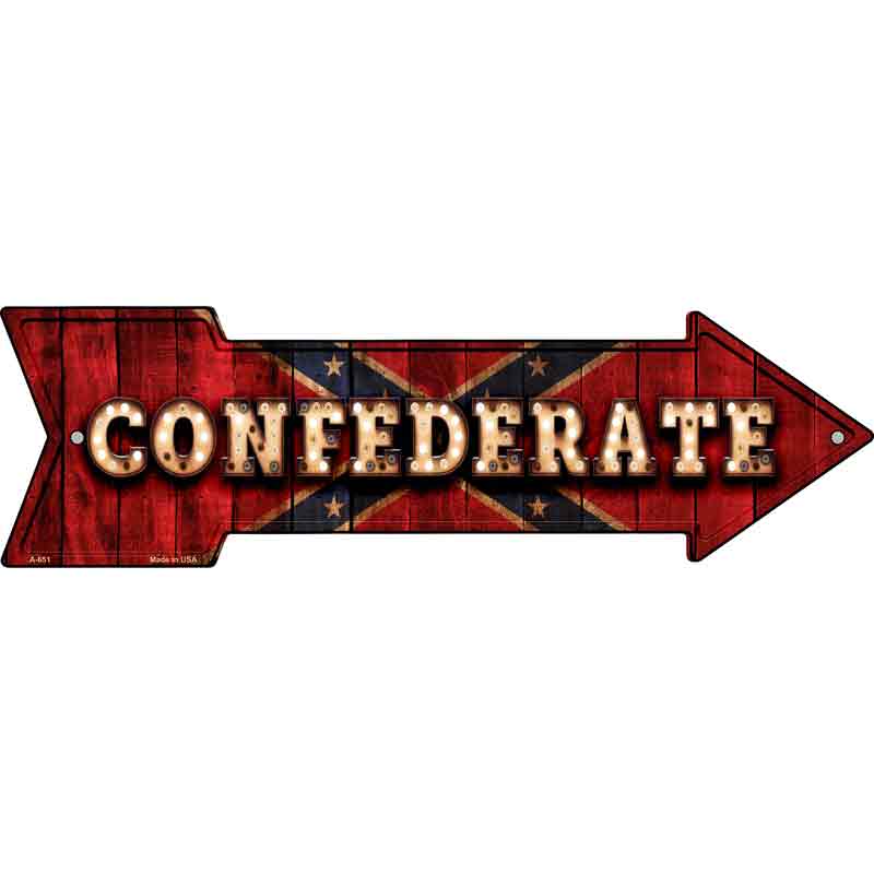 Confederate Bulb Lettering Wholesale Novelty Metal Arrow SIGN