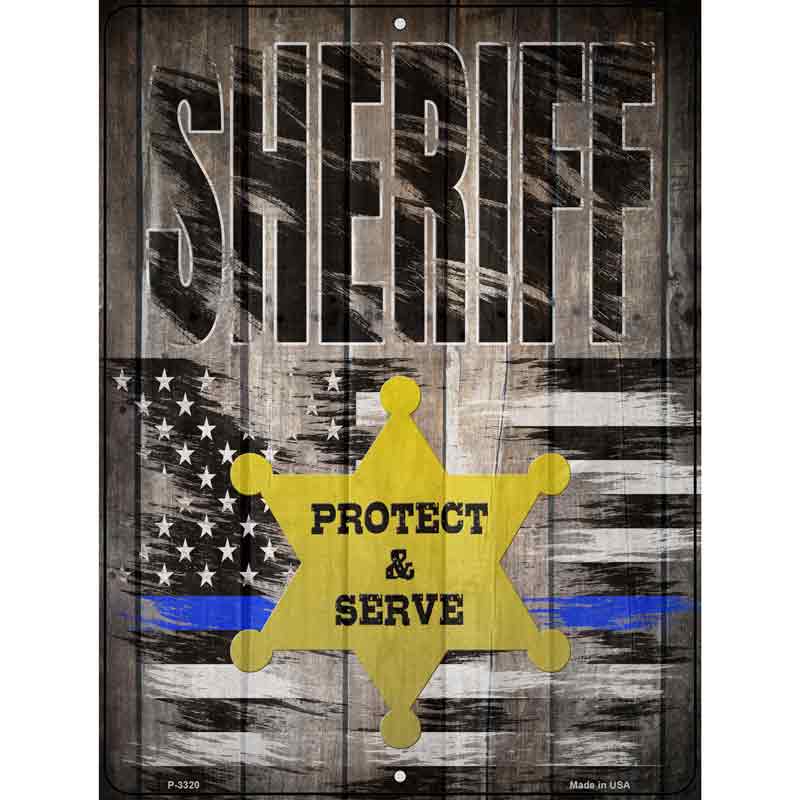 Sheriff Protect and Serve Wholesale Novelty Metal Parking SIGN