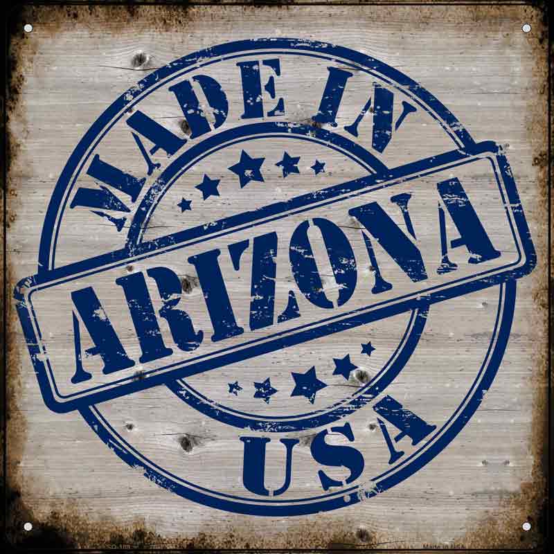 Arizona Stamp On Wood Wholesale Novelty Metal Square SIGN
