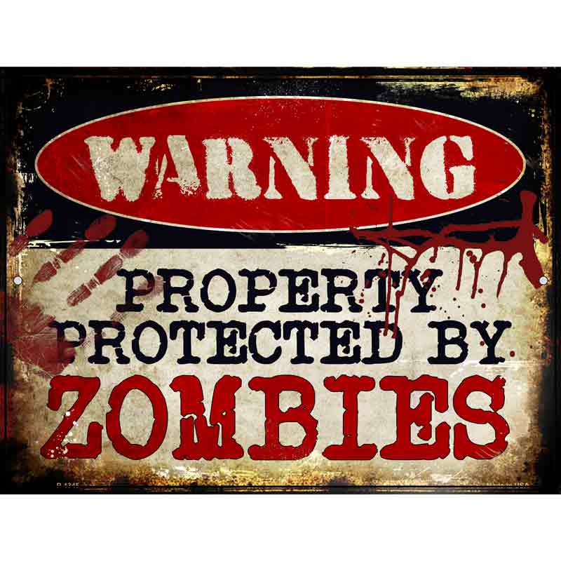 Zombies Wholesale Metal Novelty Parking SIGN