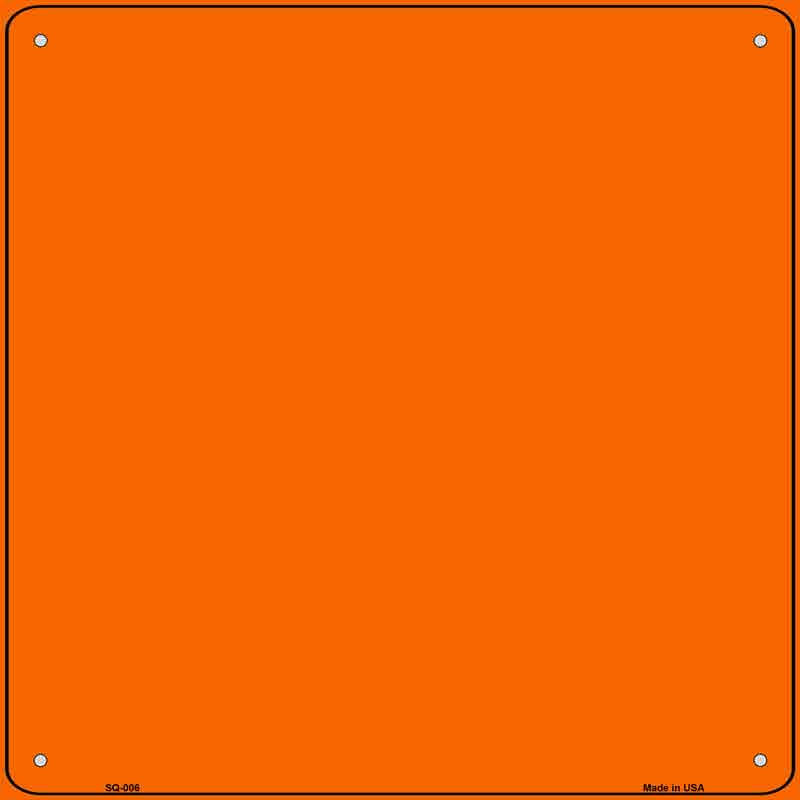 Orange Solid Wholesale Novelty Metal Square SIGN
