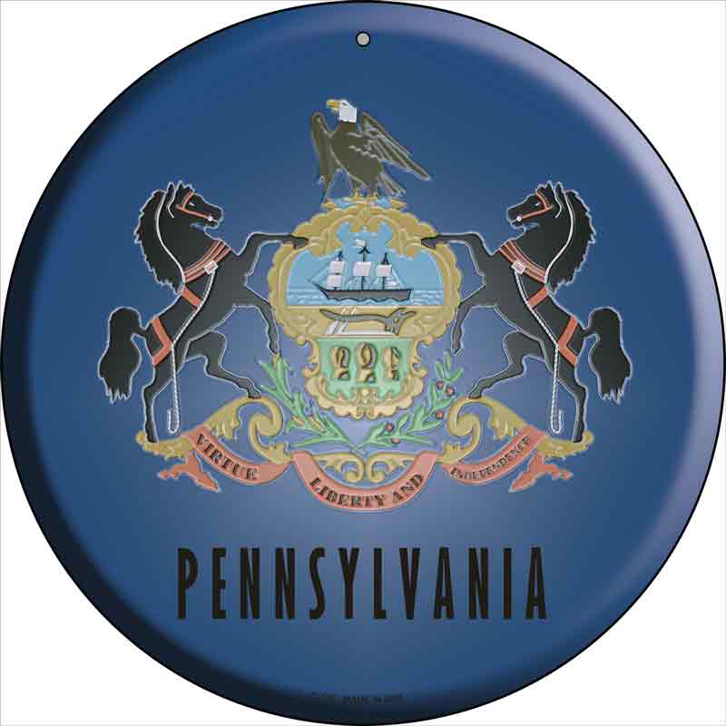 Pennsylvania Flag Wholesale Metal Circular SIGN