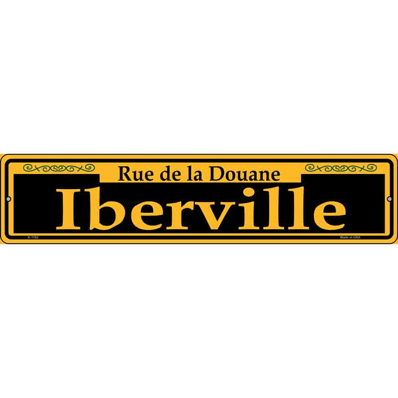 Iberville Yellow Wholesale Novelty Small Metal Street Sign