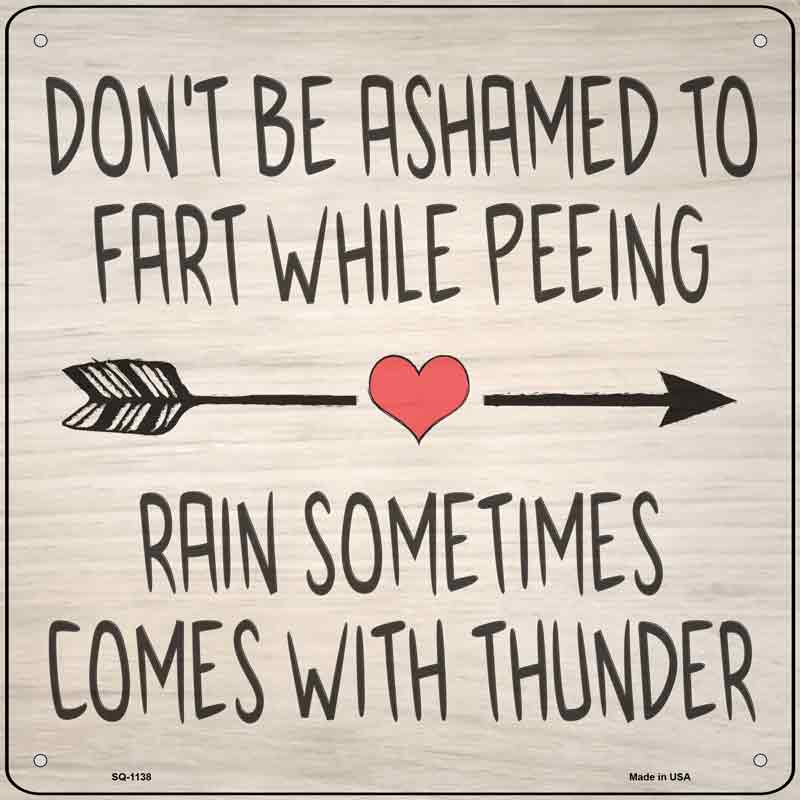 Fart While Peeing Rain With Thunder Wholesale Novelty Metal Square SIGN