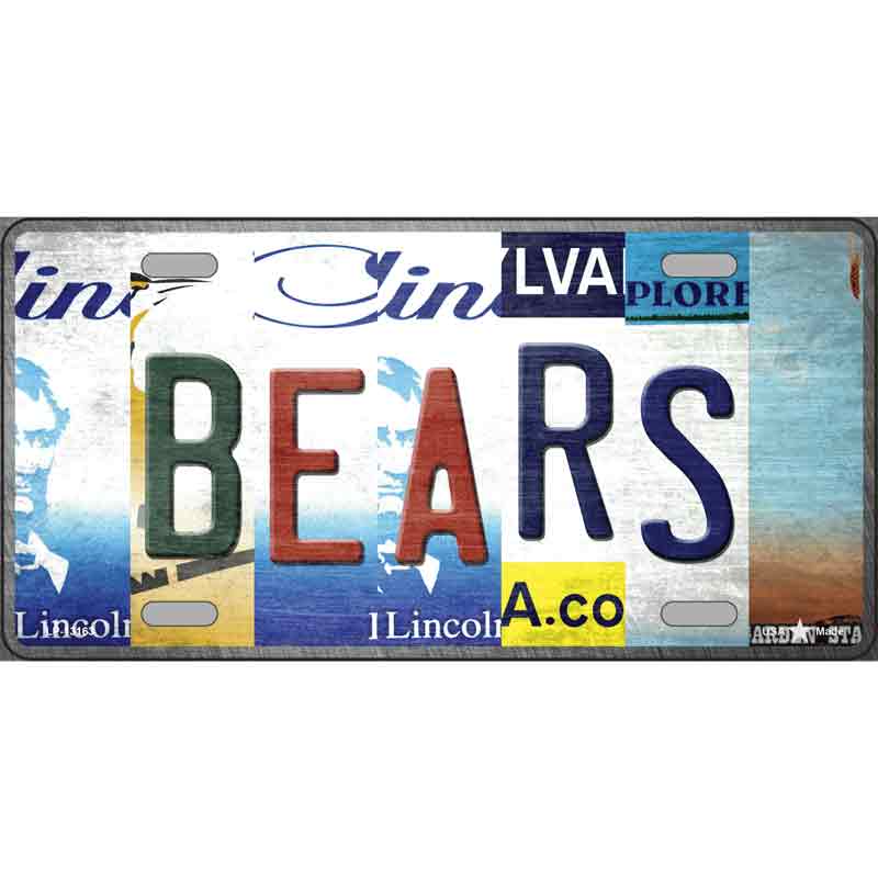 Bears Strip Art Wholesale Novelty Metal License Plate Tag