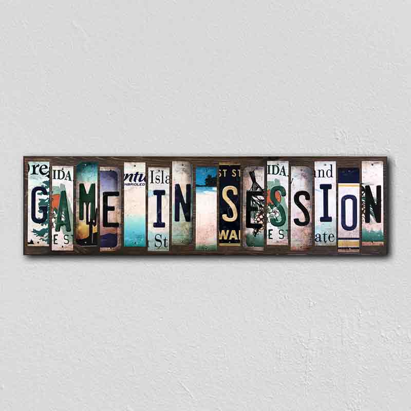 GAME In Session Wholesale Novelty License Plate Strips Wood Sign