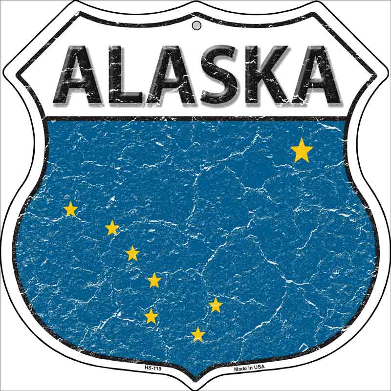 Alaska State FLAG Highway Shield Wholesale Metal Sign