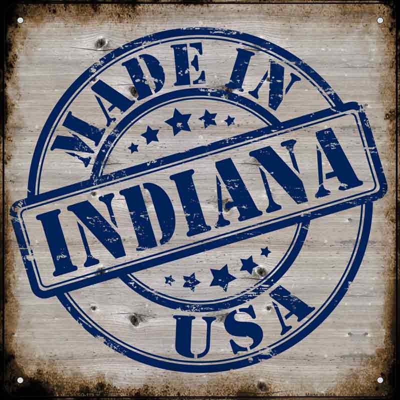 Indiana Stamp On Wood Wholesale Novelty Metal Square SIGN