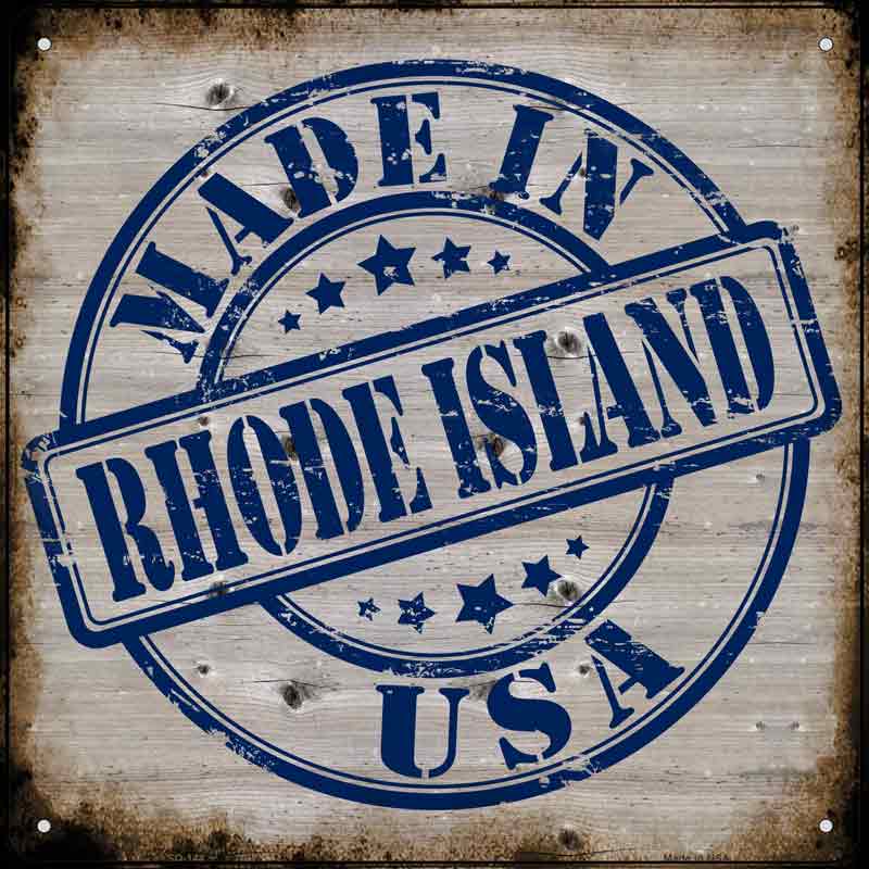 Rhode Island Stamp On Wood Wholesale Novelty Metal Square SIGN