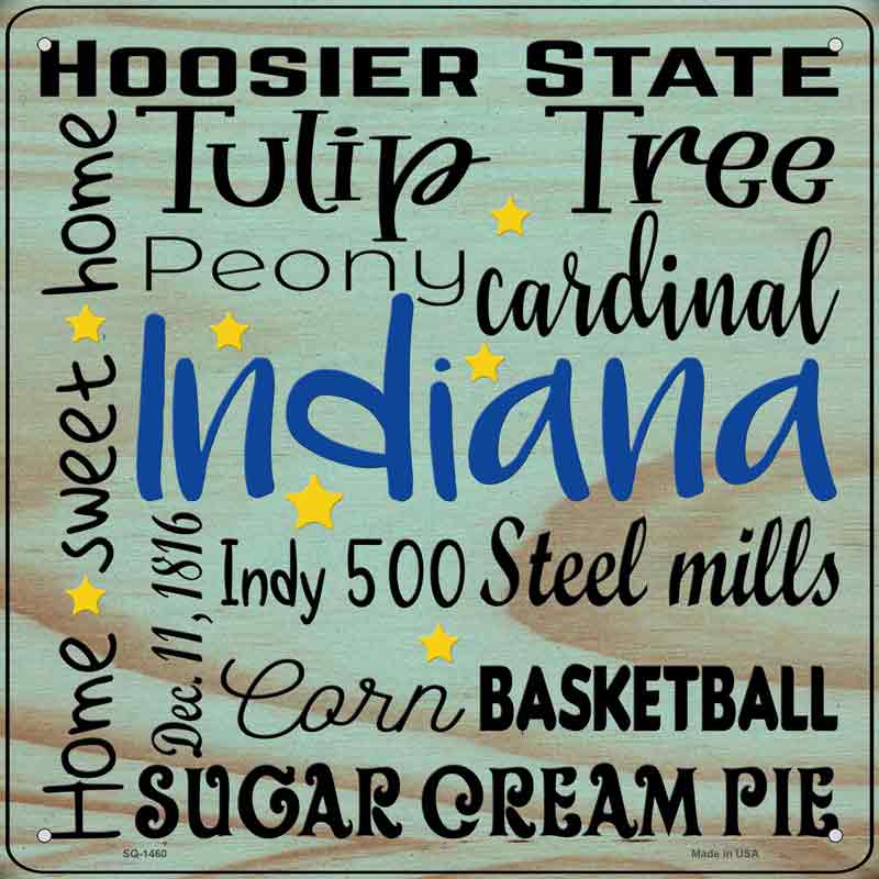 Indiana Motto Wholesale Novelty Metal Square SIGN