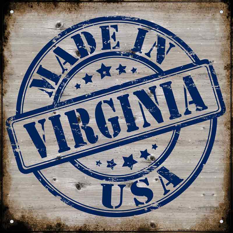 Virginia Stamp On Wood Wholesale Novelty Metal Square SIGN