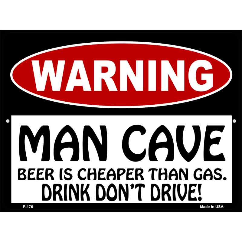 Man Cave Beer Cheaper Than Gas Wholesale Metal Novelty Parking SIGN