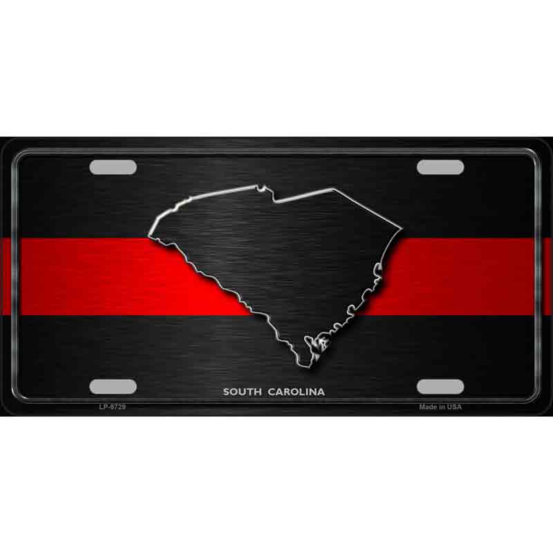 South Carolina Thin Red Line Wholesale Metal Novelty LICENSE PLATE