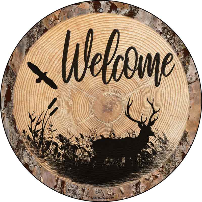 Welcome Elk Wholesale Novelty Metal Circular SIGN