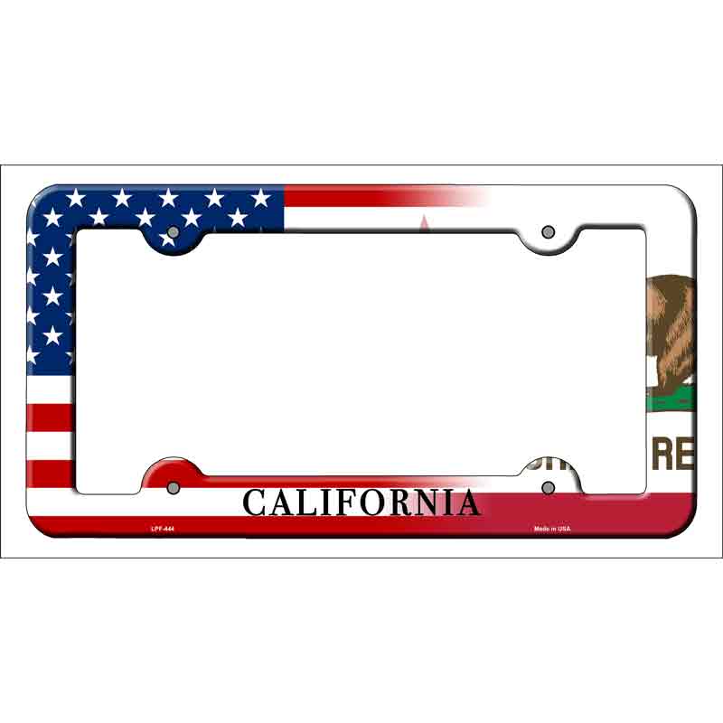 California|American FLAG Wholesale Novelty Metal License Plate Frame