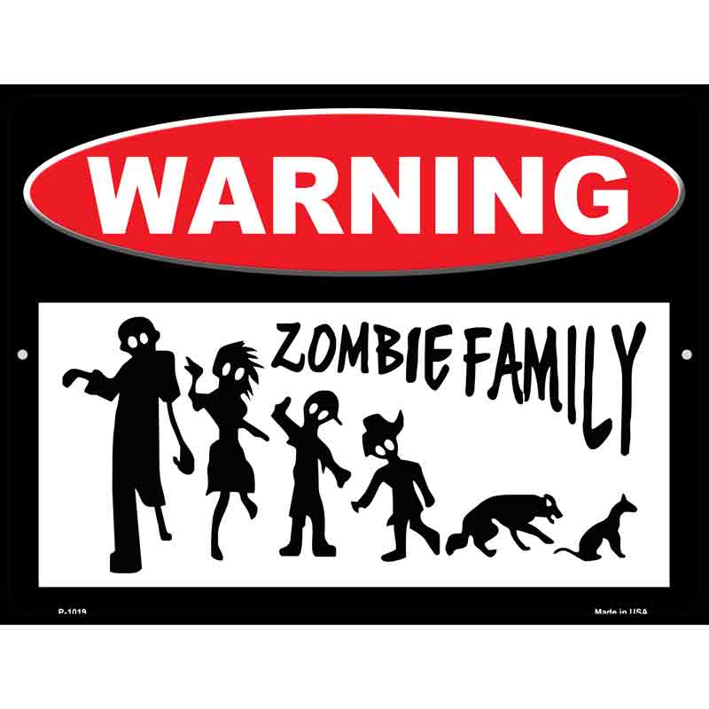 Zombie Family Wholesale Metal Novelty Parking SIGN